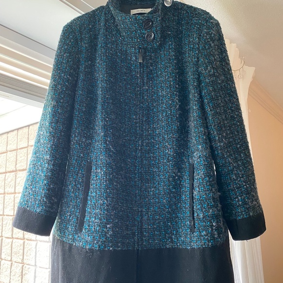 Ricki’s wool blend tweed coat with contrast trim, size XL - Picture 1 of 2